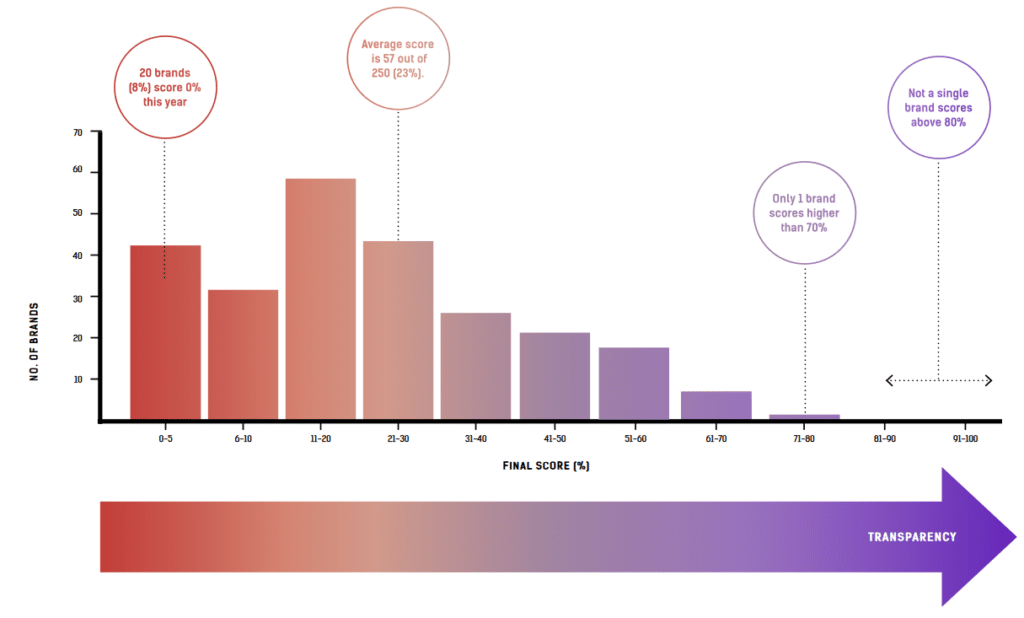 Fashion Transparency Index 2021 Quick Findings, Source: Fashion Revolution